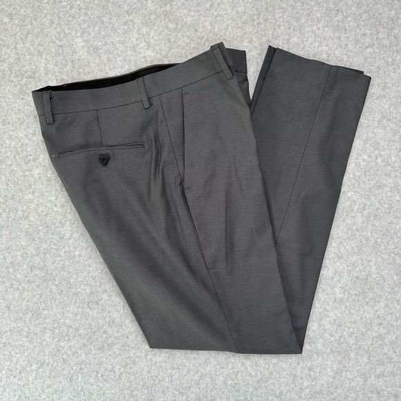 Express Mens Pants Gray 31x32 Dress Pants Extra Slim Stretch Cotton Blend - Picture 1 of 6